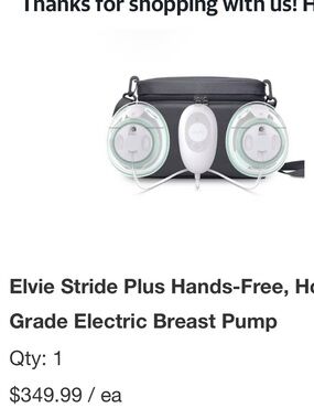 Elvie Stride Plus Hands-Free Electric Breast Pump - White/Mint